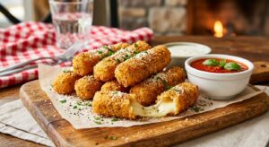 Read more about the article طريقة عمل أصابع الجبن المقرمشة (Mozzarella Sticks)